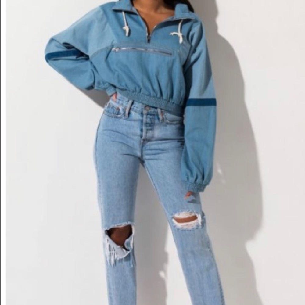 AKIRA Cropped Denim Jacket